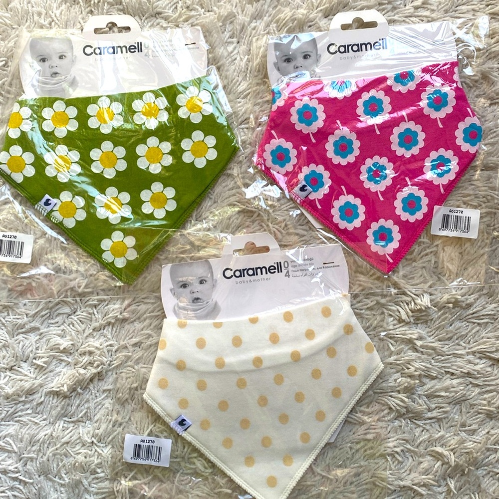 New Cotton Bandana Bibs- set of 3